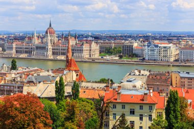 Budapeşte ve Tuna Nehri panoramik, Macaristan, Avrupa 