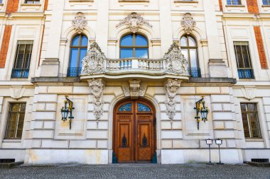 Pszczyna, Polonya - 21 Nisan 2015: Tarihi merkezi, Pszczyna Silezya bölgesinin, Polonya