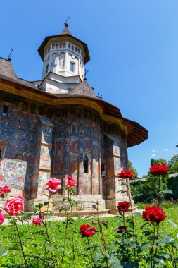 The Moldovita Monastery is a Romanian Orthodox monastery situated in the commune of Vatra Moldovitei, Suceava County, Moldavia, Romania clipart