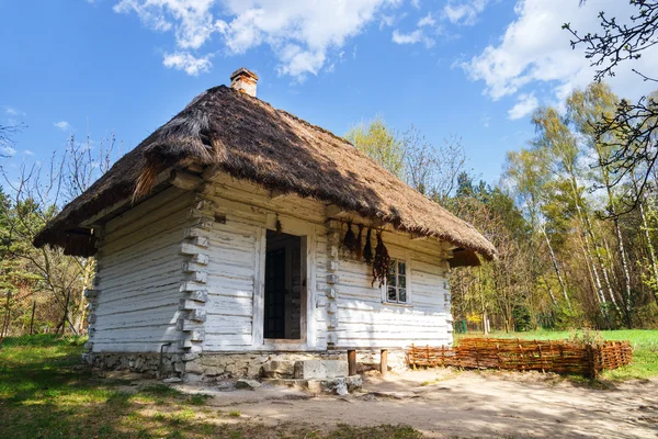 Régi napló hause egy szabadtéri néprajzi múzeum, Wygielzow, Lengyelország — Stock Fotó