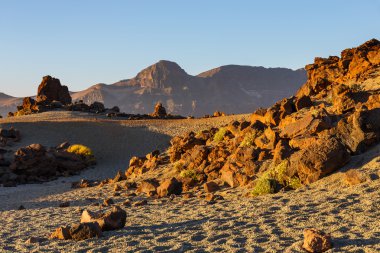 Sunrise caldera El Teide yanardağ, Tenerife, İspanya