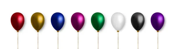 Ballonset Vorhanden Realistische Vektor Cliparts Zur Dekoration Bunte Luftballons Isoliert — Stockvektor