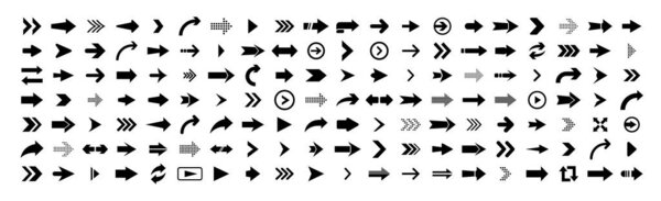 Set of arrows icons. Vector arrows collection for ui, web design, apps and more.