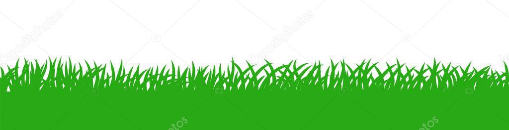 Green grass silhouette pattern, additional conceptual background element for your design. Vector green field illustration in flat style.