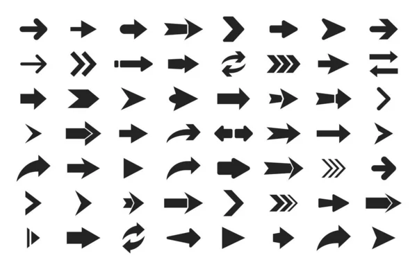 Arrows Vector Set Black Icons Isolated White Background Arrows Use — Stock Vector