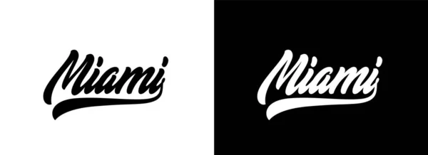 迈阿密手工字体设计 设计T恤衫 棒球帽的矢量手写文字 迈阿密街头服装文字标语 免版税图库插图