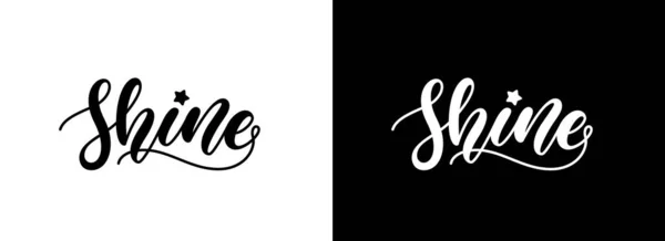 Palavra Brilho Mão Letras Para Shirt Slogan Design Caligrafia Moderna — Vetor de Stock