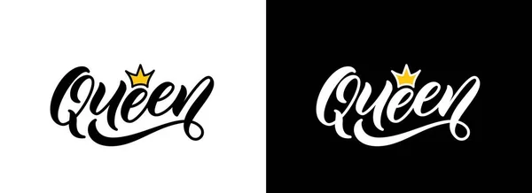 Mot Queen Hand Lettering Conception Typographie Vectorielle Pour Impression Sur — Image vectorielle