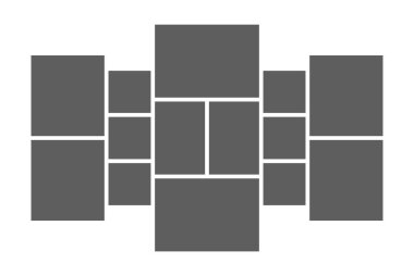 İç tasarım için fotoğraf kolajı şablonu. Fotoğraf montajı ve grafik tasarımı için vektör kolajı