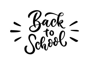 Okula geri dön. El yazısı metin tasarımı. El yazısı kaligrafisi