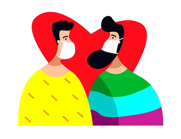 Banner Vectorial Conceptului Cuplu Lgbt Familie Gay Fericită — Vector de stoc