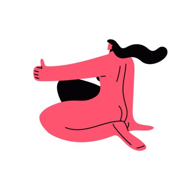 Protesto ve devrim. Baş parmak gösteren bir kadın tasviri. Feminist aktivistler gücün, eşitliğin ve isyanın, kadın haklarının, kadın gücünün ve dayanışmasının bir sembolüdür..