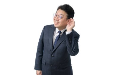 Asyalı orta yaşlı bir işadamının beyaz geçmişi ve hareketleri..