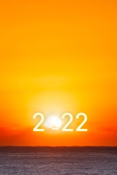 Новый 2022 Год Восход Солнца Над Океаном — стоковое фото