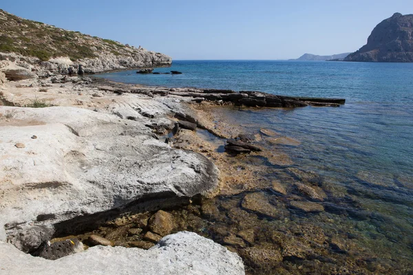 Kolymbia strand sziklás tengerpart, Rodosz, Görögország — Stock Fotó