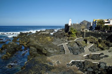 Doğal havuzu Garachico, Tenerife Adası, Kanarya, İspanya