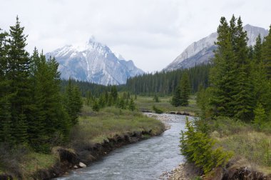 Smith Dorrien sprey iz KANANASKIS, Western Alberta Kanada içinde bir gölde