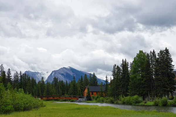 Trail i park i Canmore i Alberta, Kanada — Stockfoto