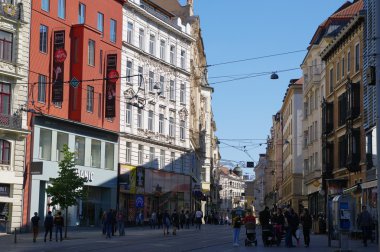 Brno, Çek Cumhuriyeti - 30 Nisan: şehir merkezine Brno üzerinde 30 Nisan 2016. Brno Çek Cumhuriyeti'ikinci büyük şehridir