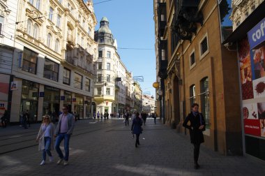 Brno, Çek Cumhuriyeti - 30 Nisan: şehir merkezine Brno üzerinde 30 Nisan 2016. Brno Çek Cumhuriyeti'ikinci büyük şehridir