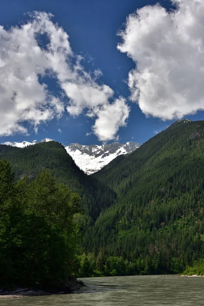 Arka Planda Kıyı Dağları Olan Squamish Nehri British Columbia Kanada — Stok fotoğraf