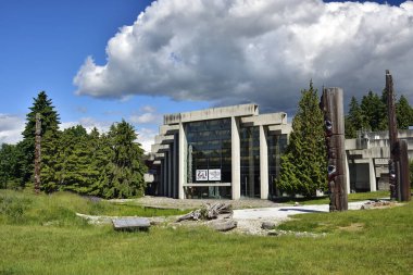 VANCOUVER, BC, CANADA, JUNE 03, 2019: The Museum of Anthropology at the University of British Columbia UBC campus in Vancouver, British Columbia, Canada. clipart