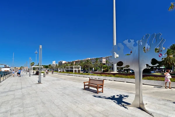 Cagliari Italia Agosto 2019 Vista Del Paseo Marítimo Cagliari Marina — Foto de Stock