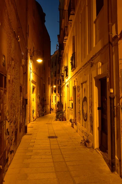 Één Van Vele Verlaten Smalle Gezellige Straatjes Cagliari Sardinië Italië — Stockfoto