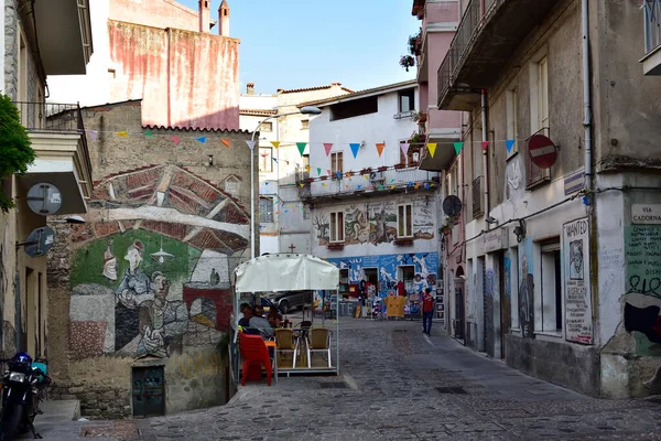 Orgosolo Sarninia Italy August 2019 Typical Wall Paintings Streets Orgosolo — Stock Photo, Image