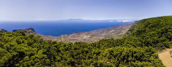 La Gomera. Pohled z Mirador de Alojera, datlovník, Španělsko — Stock fotografie