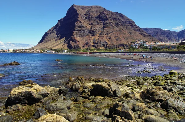 La Gomera Adası. Ana plaj Valle Gran Rey, Kanarya, İspanya