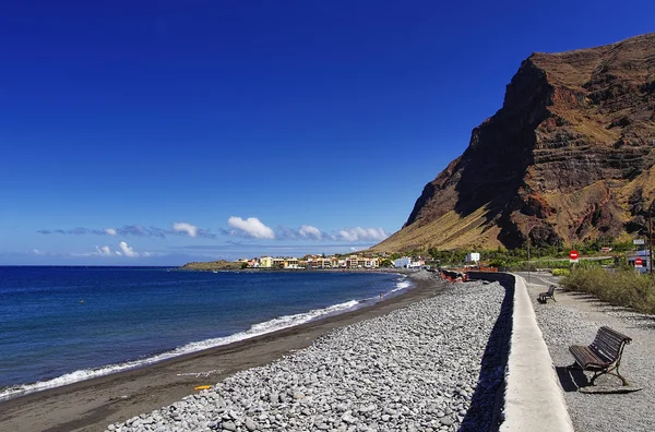 La Gomera Adası. Ana plaj Valle Gran Rey, Kanarya, İspanya