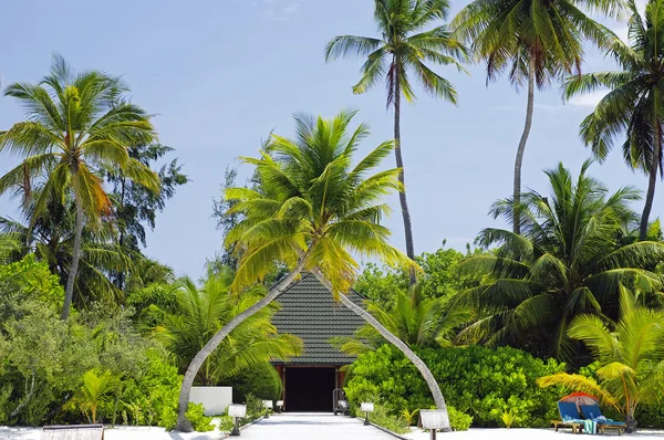 Η κύρια είσοδος σε το Herathera island resort, Μαλδίβες — Φωτογραφία Αρχείου