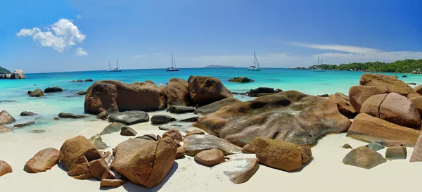 Spiaggia di Anse Lazio sull'isola di Praslin, Seychelles. — Foto Stock