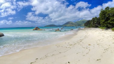 Anse La Blague beach Praslin Island, Seyşel Adaları.