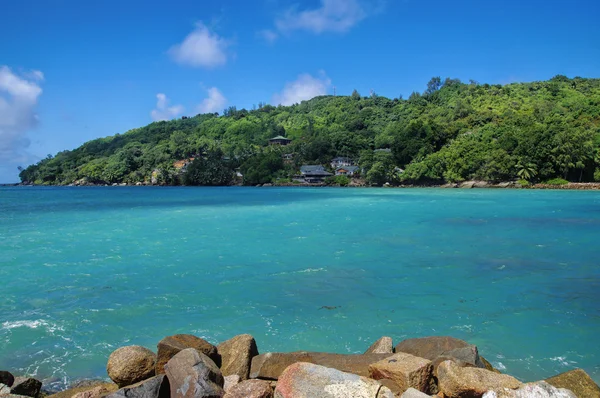 Krajina pobřeží ostrova Praslin, Seychely — Stock fotografie