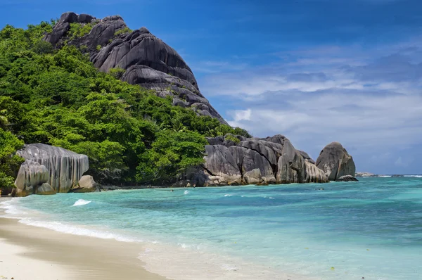 Spiaggia di Anse Source d'Argent, Isola di La Digue, Seyshelles — Foto Stock