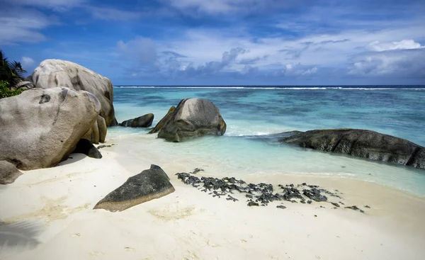 Spiaggia di Anse Source d'Argent, Isola di La Digue, Seyshelles — Foto Stock