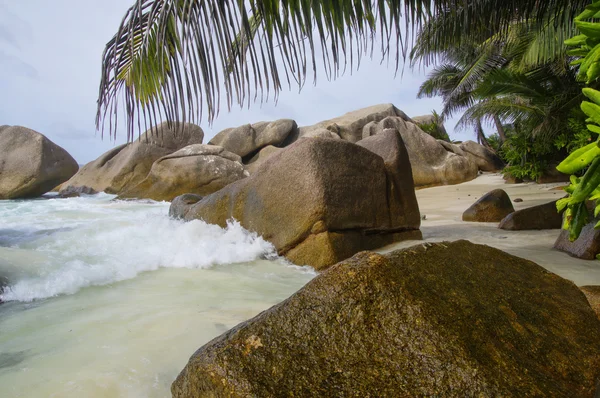 Spiaggia di Anse Patates, Isola di La Digue, Seychelles — Foto Stock