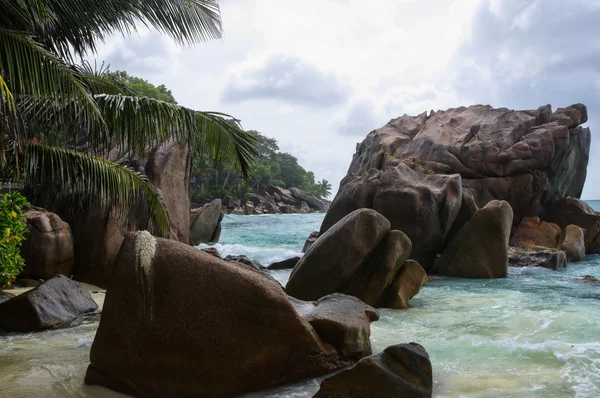 Spiaggia di Anse Patates, Isola di La Digue, Seychelles — Foto Stock