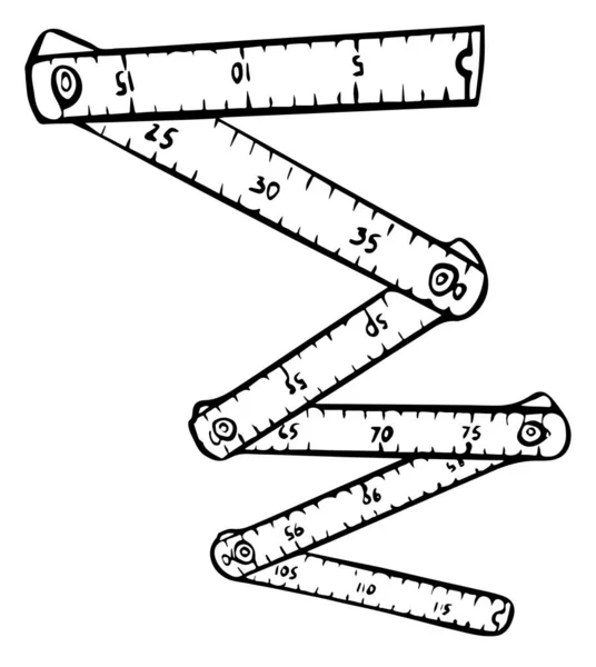 Katlanabilir cetvel. Çizim biçiminde vektör illüstrasyonu