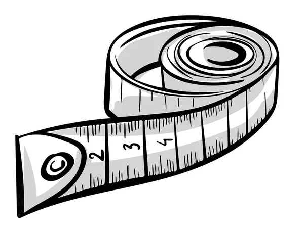 Ölçüm bandı. El çizimi cetvel aracı karalama, çizim biçimi, beyaz arkaplanda izole.