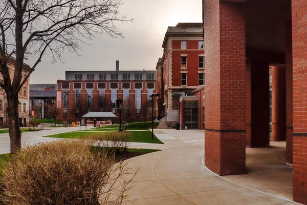 Syracuse Üniversitesi New York Sakin Bir Kış Sabahı Stok Resim