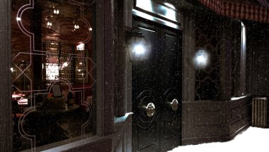karlı bir gecede Bar