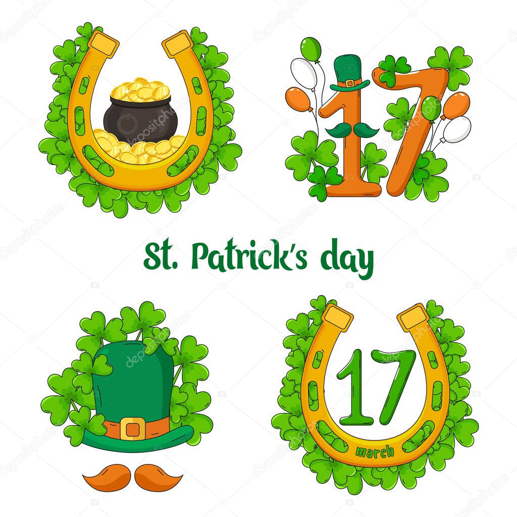 Set of illustrations for St. Patrick day.