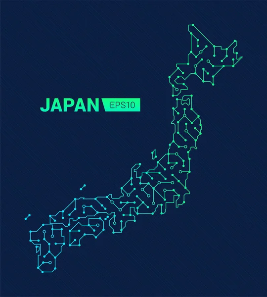 概要日本の未来地図 国の電気回路 技術的背景 — ストックベクタ