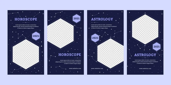 Astrology Social Media Set — Stock Vector