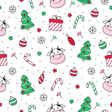 İnek ile Noel kusursuz desen.