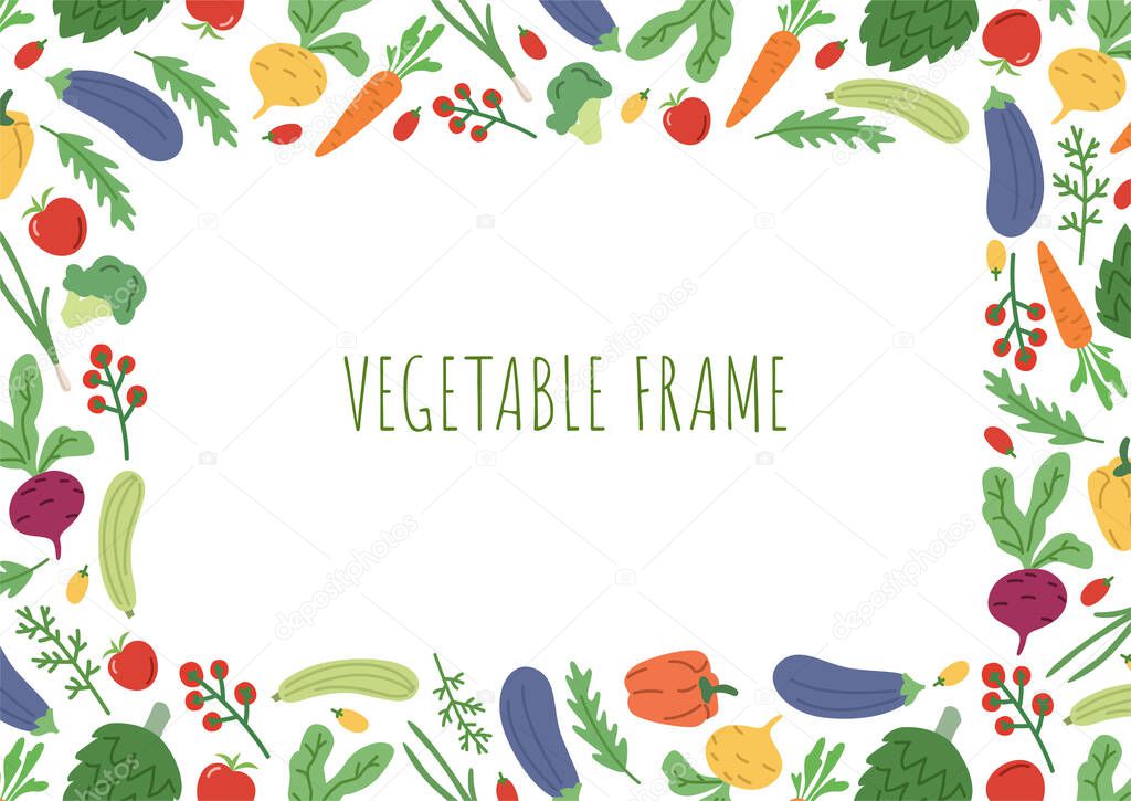 Vegatables frame. Modern illustration.