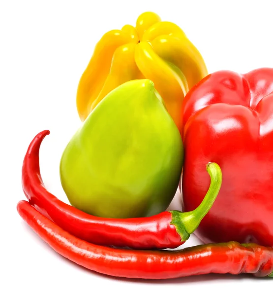 Sweet peppers, chili peppers — Stock Photo, Image